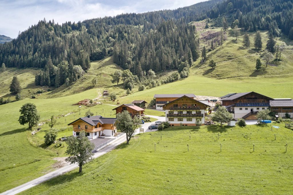 Apartmány a chalety na Schwabhofu v zelené přírodě Kleinarlu.